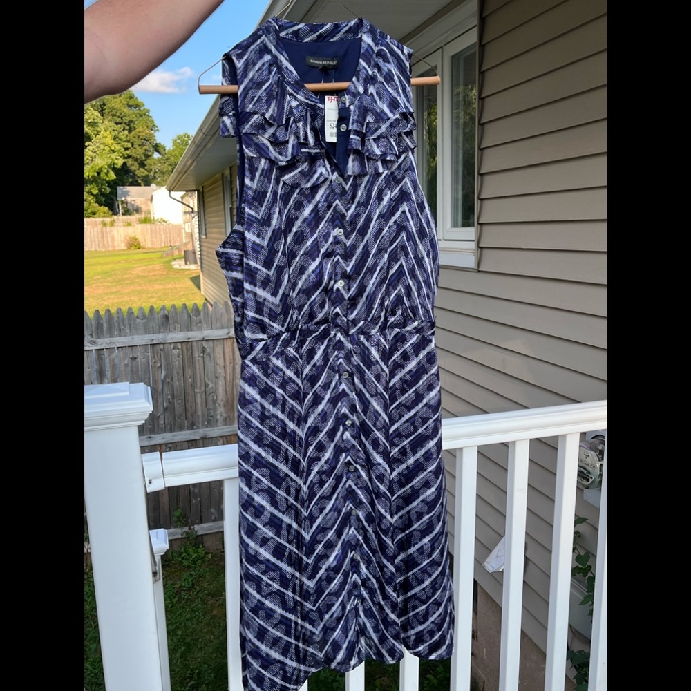 NWT - Banana Republic dress from TJ Maxx; Size 16, Purple/blue/black pattern